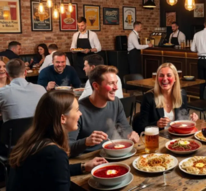 Wieczorna atmosfera w restauracji DoxaDon Taprobane z gośćmi przy stolikach