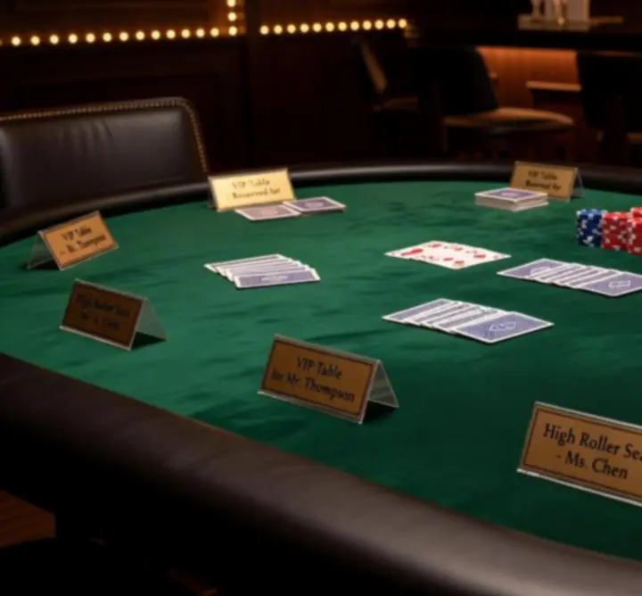 Stół pokerowy przygotowany na wieczorne wydarzenie tematyczne