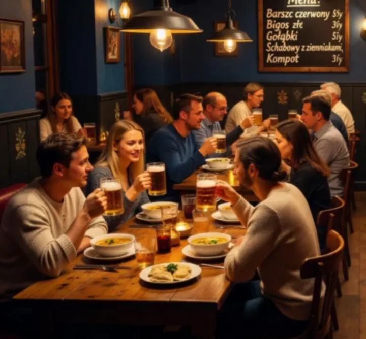 Przytulne wnętrze restauracji DoxaDon Taprobane podczas wieczoru